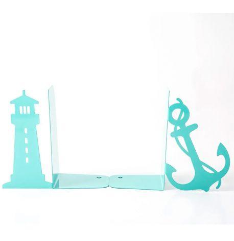 Упори для книг «Маяк і Якір» (бірюзові)