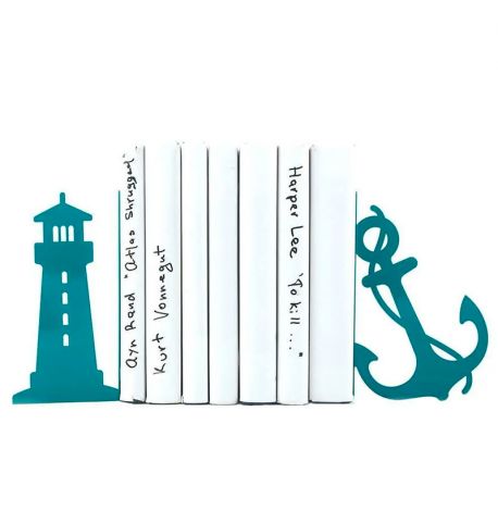 Упори для книг «Маяк і Якір» (темно-бірюзові)