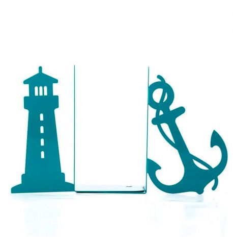 Упори для книг «Маяк і Якір» (темно-бірюзові)