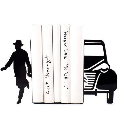 Упоры для книг «Писатель и автомобиль» (черные)