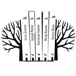 Упори для книг «Зимове дерево» (чорний)