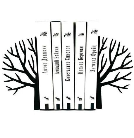 Упори для книг «Зимове дерево» (чорний)