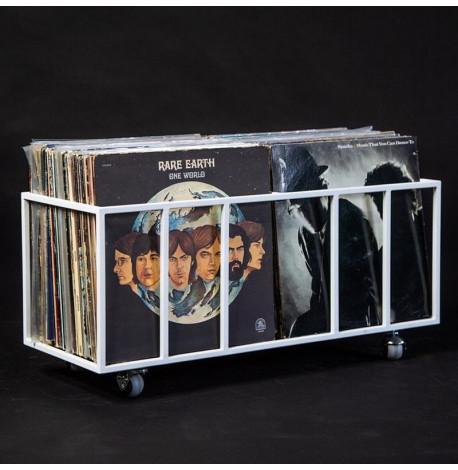 Двухрядный контейнер для хранения виниловых пластинок (белый)