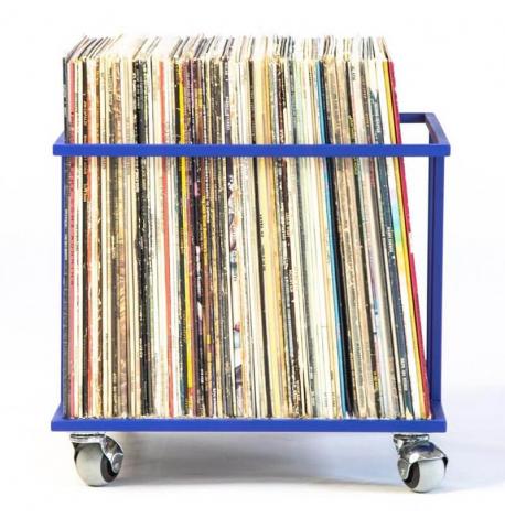 Металлический контейнер для хранения виниловых пластинок «Модель II» (синий)
