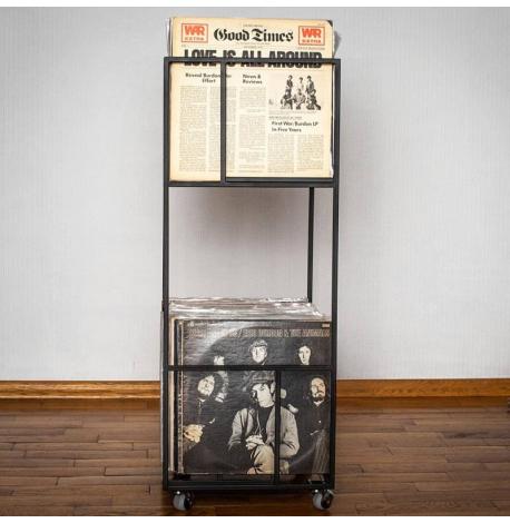 Металлический контейнер для хранения пластинок «Окна» (2-х уровневый)