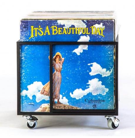 Металевий контейнер для зберігання вінілових платівок «Вікно в світ музики»