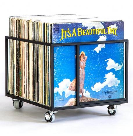 Металевий контейнер для зберігання вінілових платівок «Вікно в світ музики»