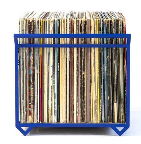 Контейнер для хранения виниловых пластинок с ручками (синий)