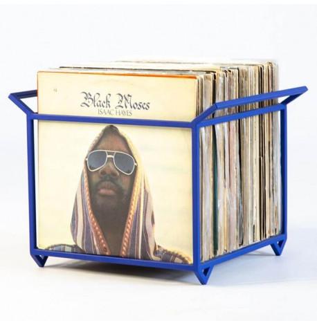 Контейнер для хранения виниловых пластинок с ручками (синий)