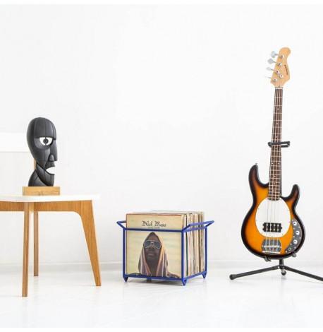 Контейнер для хранения виниловых пластинок с ручками (синий)