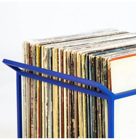 Контейнер для хранения виниловых пластинок с ручками (синий)