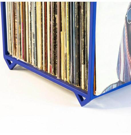 Контейнер для хранения виниловых пластинок с ручками (синий)