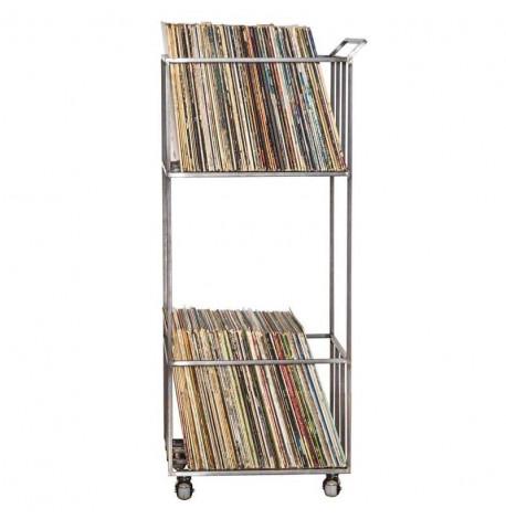 Контейнер для виниловых пластинок двухуровневый (на колесиках)