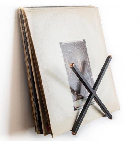 Настінна полиця-дисплей для платівок (чорна)