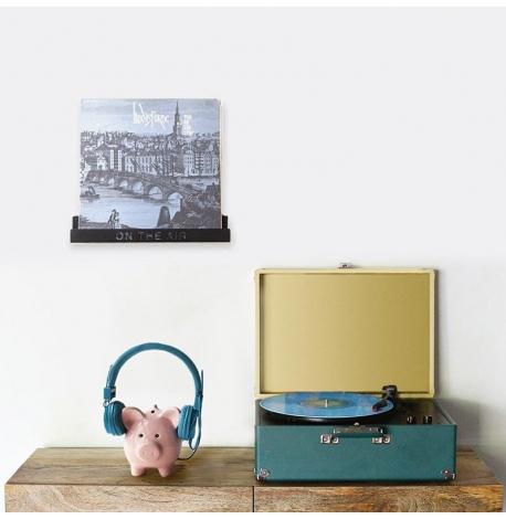 Настінна полиця-дисплей для платівки On the air (чорна)