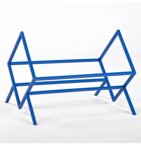 Металлическая стойка для хранения пластинок или книг "Ромб 60" (синяя)