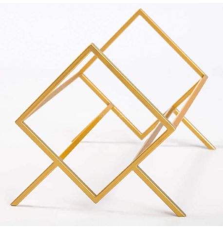 Металева стійка для зберігання платівок або книг "Ромб 60" (золотиста)
