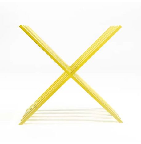 Металева підставка для вінілових платівок і журналів (жовта)