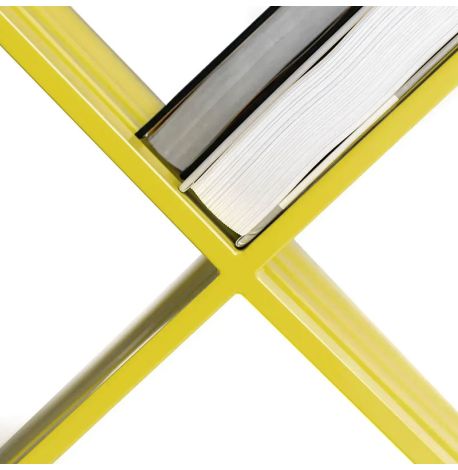 Металева підставка для вінілових платівок і журналів (жовта)