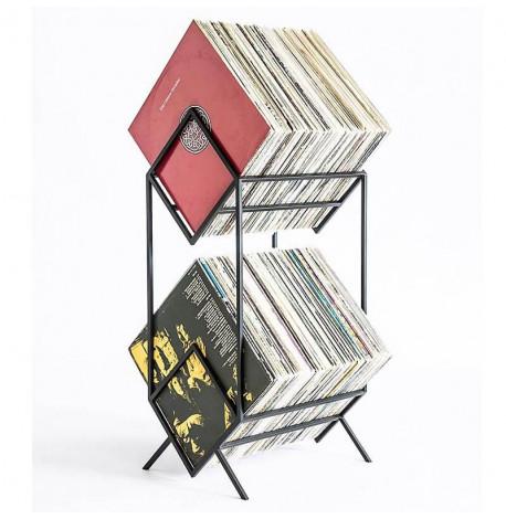 Металевий стелаж для зберігання платівок «Ромб 160» (2-х рівневий)