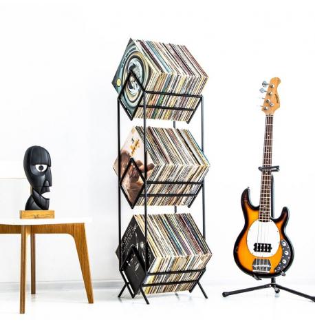 Металевий стелаж для зберігання платівок «Ромб 300» (3-х рівневий)