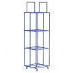 Металлический контейнер для хранения пластинок 4-х этажный (синий)