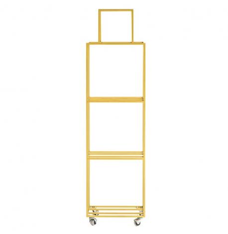 Металевий контейнер для зберігання платівок 4-х поверховий (золотистий)