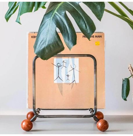 Підставка для вінілових платівок з дерев'яними ніжками