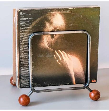 Підставка для вінілових платівок з дерев'яними ніжками