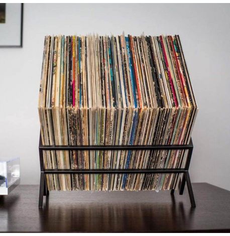 Металева стійка для зберігання платівок або книг "Ромб 60" (чорна)