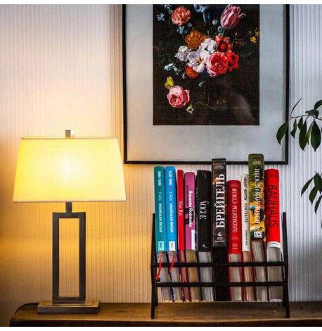 Металева стійка для зберігання платівок або книг "Ромб 60" (чорна)