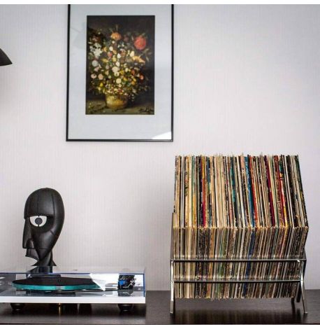 Металева стійка для зберігання платівок або книг «Ромб 60» (нержавіюча сталь)