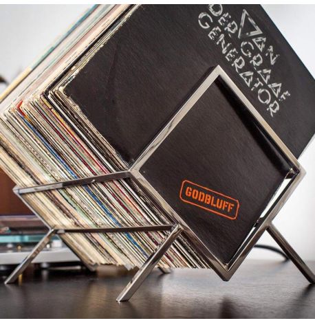 Металева стійка для зберігання платівок або книг «Ромб 60» (нержавіюча сталь)