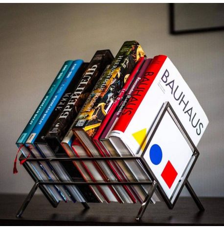 Металева стійка для зберігання платівок або книг «Ромб 60» (нержавіюча сталь)