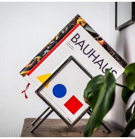 Металева стійка для зберігання платівок або книг «Ромб 60» (нержавіюча сталь)