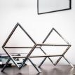 Металева стійка для зберігання платівок або книг «Ромб 60» (нержавіюча сталь)