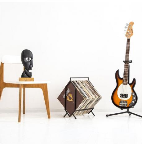 Металева стійка для зберігання вінілових платівок «Ромб» з ручкою