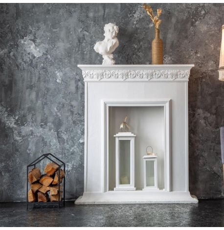 Металлическая дровница "Домик" (черная)