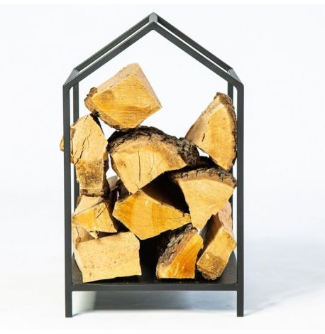 Металлическая дровница "Домик" (черная)