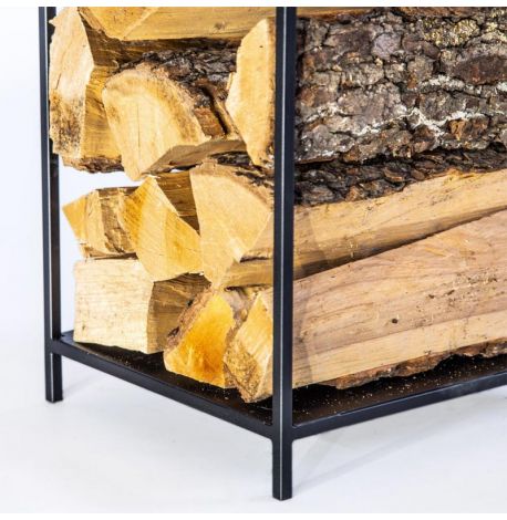 Металлическая дровница "Домик" (черная)