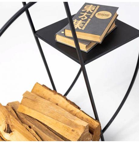 Металева дровниця "Коло" з полицею