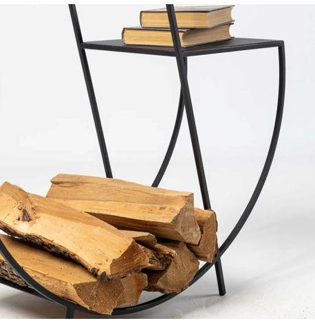 Металева дровниця "Коло" з полицею