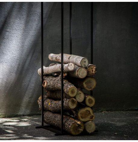 Металева прямокутна дровниця з мідними наконечниками