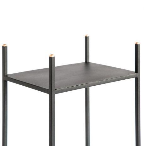 Металева прямокутна дровниця з мідними наконечниками