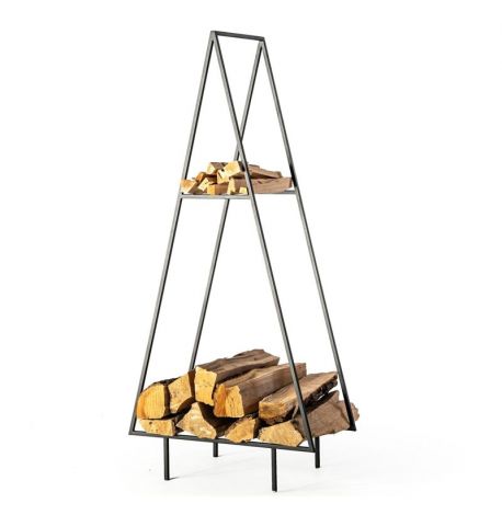 Металева дровниця "Ялинка" з полицею
