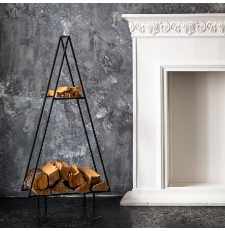 Металева дровниця "Ялинка" з полицею