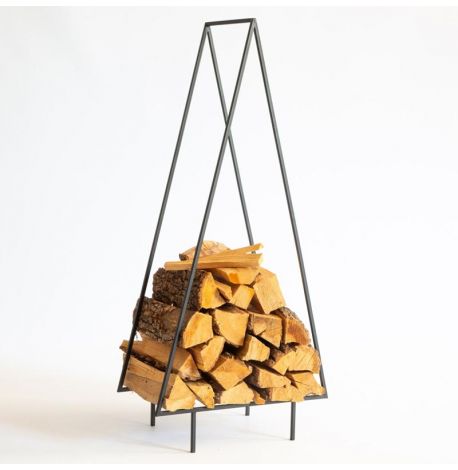 Металлическая дровница высокая треугольная "Елка"