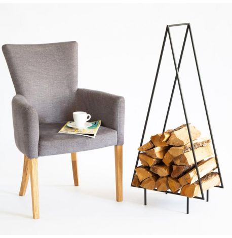 Металлическая дровница высокая треугольная "Елка"