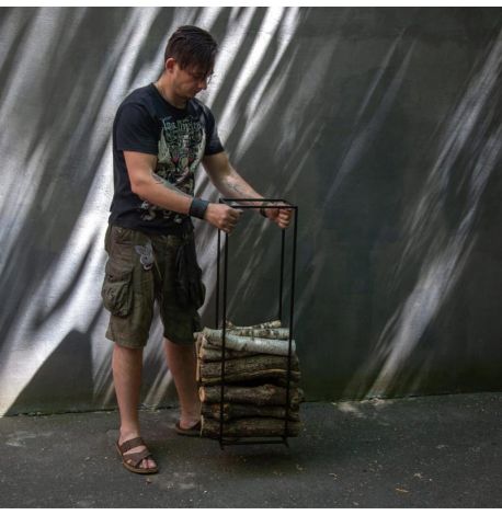 Металева прямокутна дровниця висока