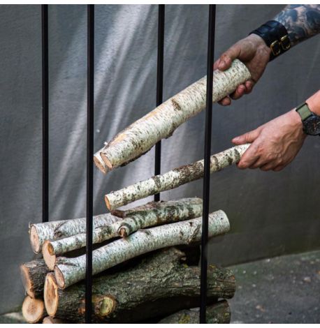 Металева прямокутна дровниця висока